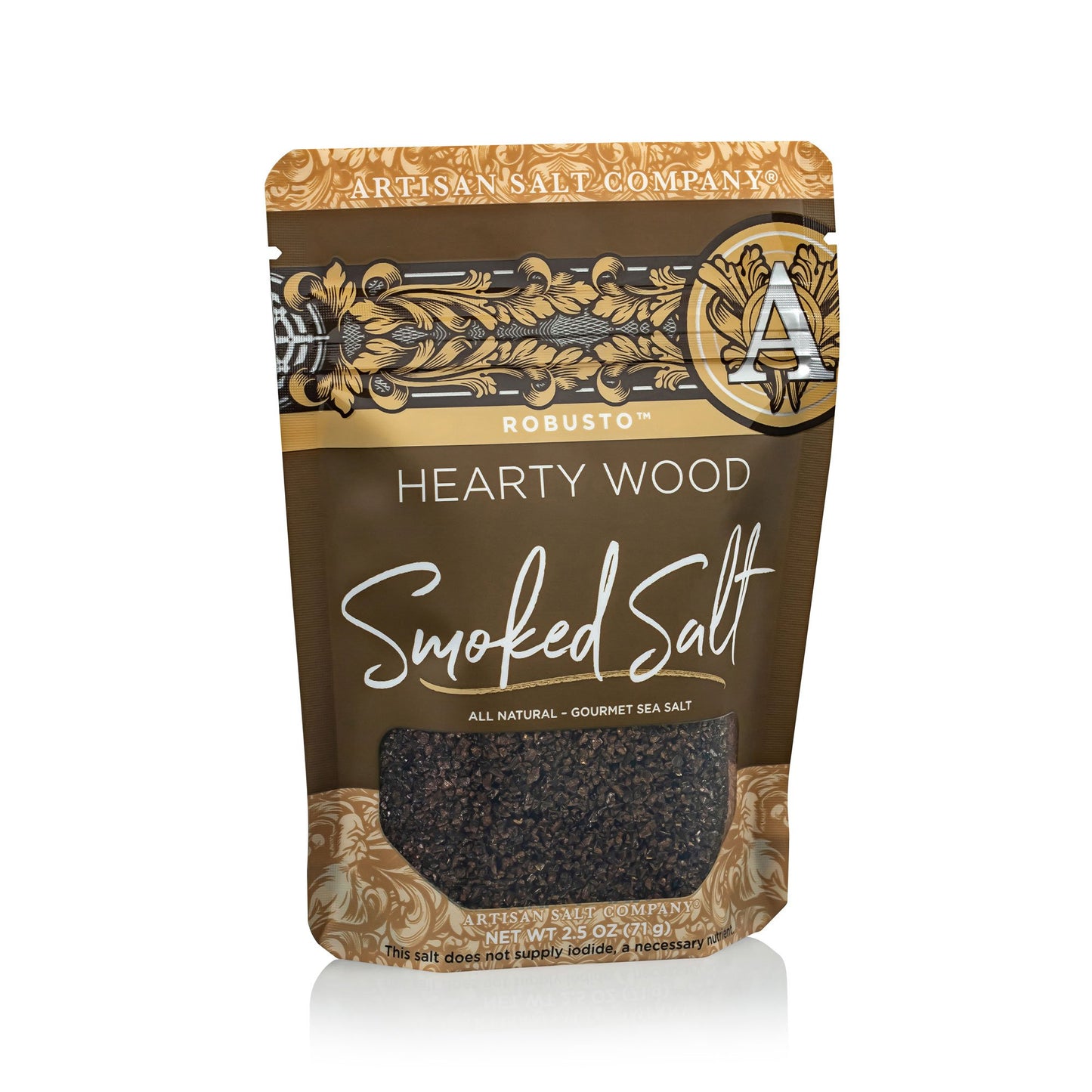 Robusto Hearty Smoked Sea Salt, Zip-Top Pouch, 2.5 Ounce