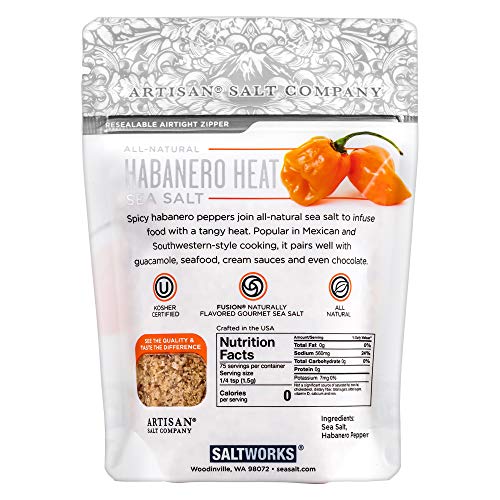 Fusion Naturally Flavored Habanero Heat Sea Salt, Zip-Top Pouch, 4.0 Ounce