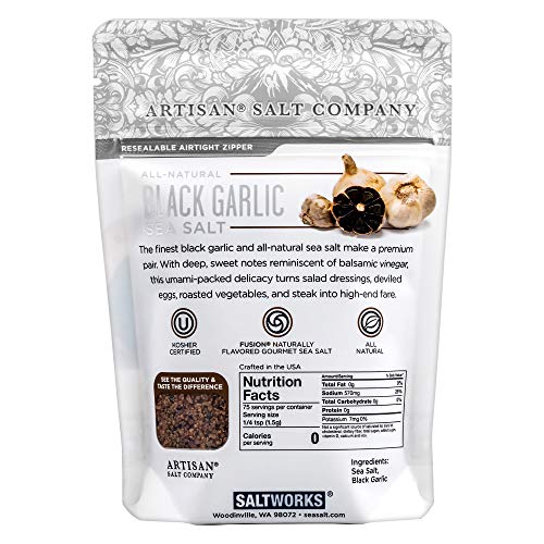 Fusion Naturally Flavored Black Garlic Sea Salt, Zip-Top Pouch, 4.0 Ounce