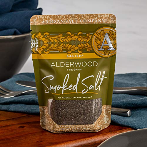 Salish Alderwood Smoked Sea Salt, Fine, Zip-Top Pouch, 4.0 Ounce