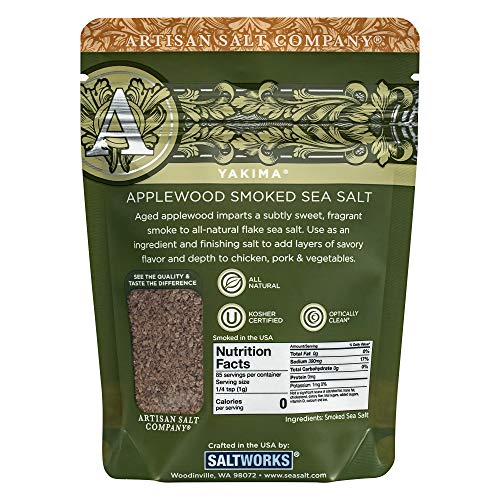 Yakima Applewood Smoked Sea Salt, Zip-Top Pouch, 3.0 Ounce