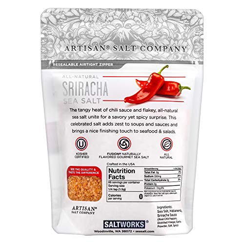 Fusion Naturally Flavored Sriracha Sea Salt, Zip-Top Pouch, 3.5 Ounce