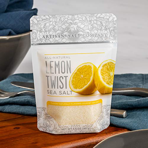 Fusion Naturally Flavored Lemon Twist Sea Salt, Zip-Top Pouch, 3.5 Ounce