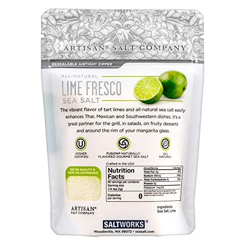 Fusion Naturally Flavored Lime Fresco Sea Salt, Zip-Top Pouch, 3.0 Ounce