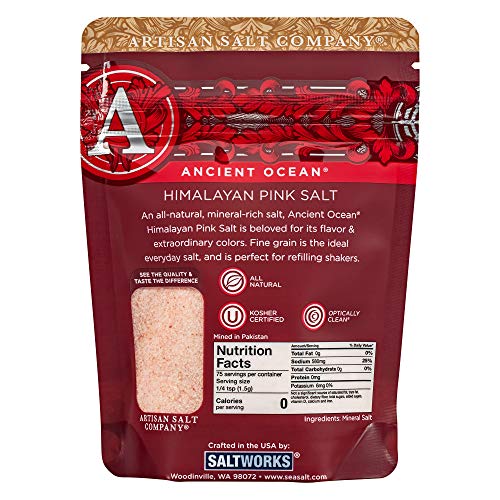 Ancient Ocean Himalayan Pink Salt, Fine, Zip-Top Pouch, 4.0 Ounce