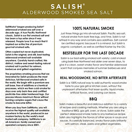 Salish Alderwood Smoked Sea Salt, Fine, Zip-Top Pouch, 4.0 Ounce