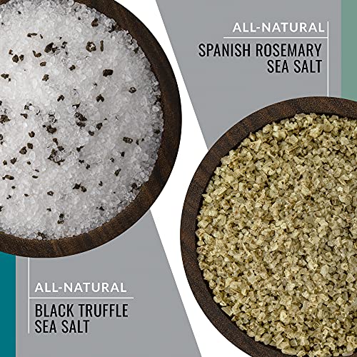 Master Chef Salt Collection, Featuring All-Natural Black Truffle Sea Salt, Yakima Applewood Smoked Salt, French Fleur De Sel & More, Box Of 6 Recipe Cards & Salts